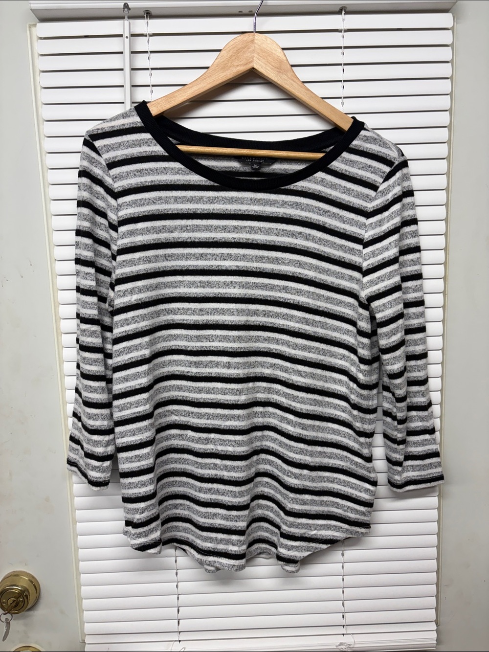 Liverpool Black and White Striped Long Sleeve Tee